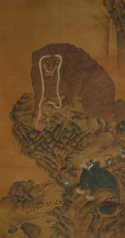 佚名 双猴图 立轴